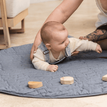 Load image into Gallery viewer, Linen Play Mat with Waterproof Backing - French Blue RRP $139.95
