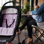 Pram Liner - Pink Mini Chevron - Outlook Baby