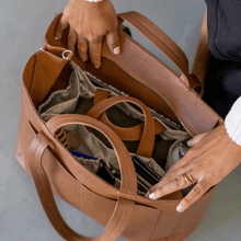 Load image into Gallery viewer, NEW Ida Tote + Organiser (Vegan) Tan RRP $229.90