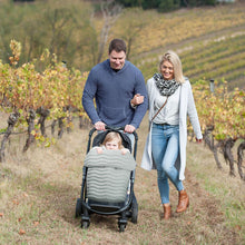 Load image into Gallery viewer, Linen Stay-Put Pram Quilt/Footmuff - Sage Green RRP $99.95