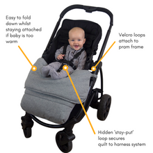 Load image into Gallery viewer, Jersey Cotton Stay-Put Pram Quilt/Footmuff - Wheat