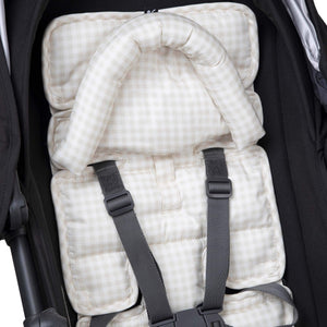 Mini Pram Liner with adjustable head support - Wheat Gingham RRP $49.95