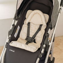 Load image into Gallery viewer, Mini Pram Liner with adjustable head support - Wheat Gingham RRP $49.95