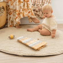 Load image into Gallery viewer, Linen Play Mat with Waterproof Backing - French Wheat RRP $139.95