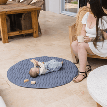 Load image into Gallery viewer, Linen Play Mat with Waterproof Backing - French Blue RRP $139.95