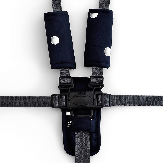 3 Piece Harness Cover Set - Black/Silver Spots - Outlook Baby