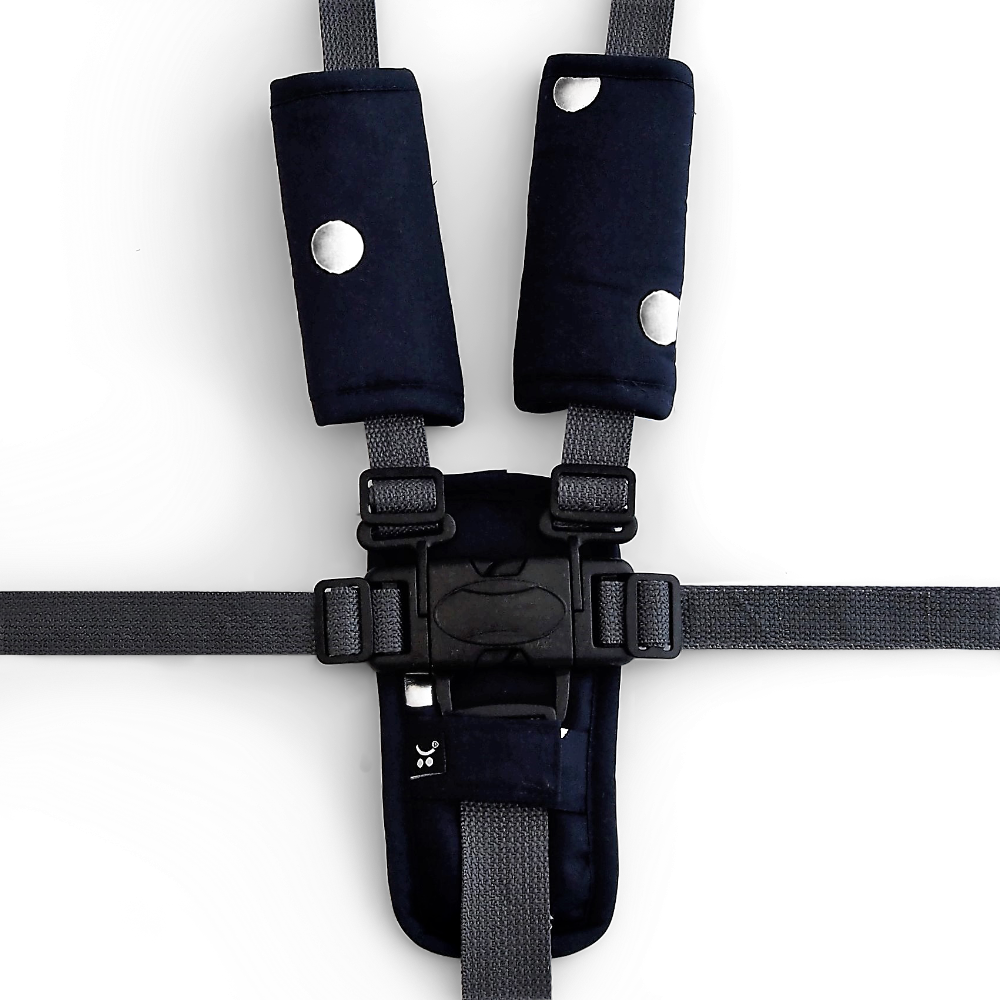 3 Piece Harness Cover Set - Black/Silver Spots - Outlook Baby