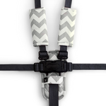 3 Piece Harness Cover Set - Grey Chevron - Outlook Baby