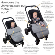 Load image into Gallery viewer, Universal Stay-Put Pram Quilt/Footmuff- Charcoal - Outlook Baby