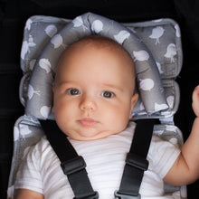 Load image into Gallery viewer, Pram Liner with built in head support - Grey Birds - Outlook Baby