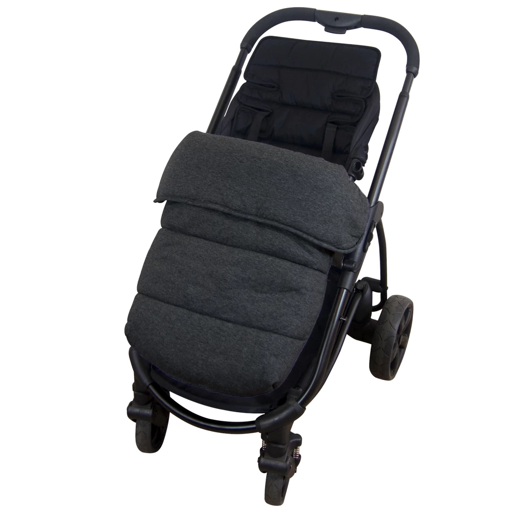 Universal Stay-Put Pram Quilt/Footmuff- Charcoal - Outlook Baby