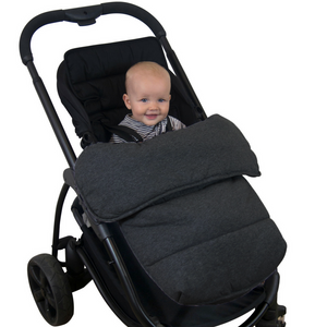 Universal Stay-Put Pram Quilt/Footmuff- Charcoal - Outlook Baby
