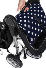 Load image into Gallery viewer, Pram Liner - Navy Crosses - Outlook Baby