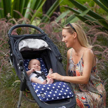 Load image into Gallery viewer, Pram Liner - Navy Crosses - Outlook Baby