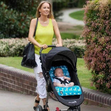 Load image into Gallery viewer, Pram Liner - Teal Giraffe - Outlook Baby